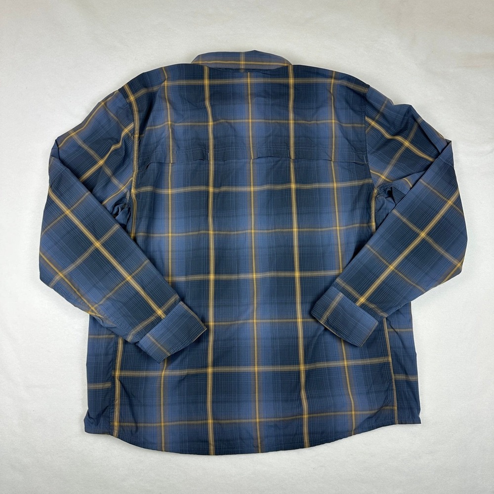 REI Co-op Mens XL Blue Plaid Long Sleeve Button Down Hiking Shirt Ripstop Vented - Picture 7 of 15